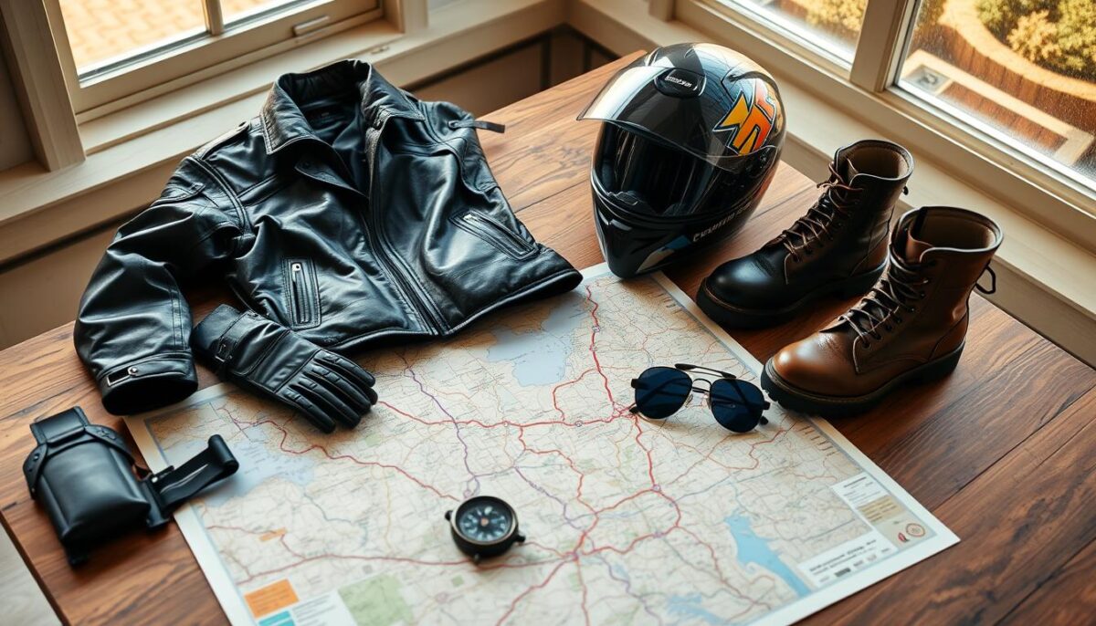 motorcycle gear and route planning